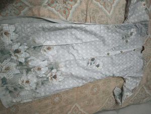 Elegant Grey Floral Kurta Set