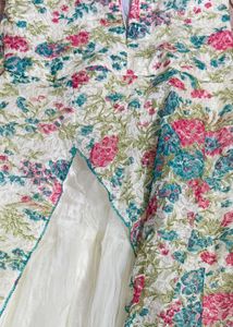 Floral Print Layered Gown for Girls