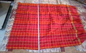 Vibrant Red &amp; Orange Checked Dupatta 😍