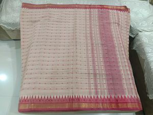 Elegant Pink &amp; Cream Saree