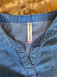 Denim Blue Button-Front Dress