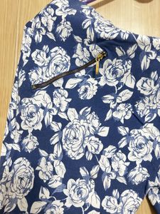Floral Print Skinny Jeggings with Zip Pockets