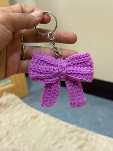 pack of 2 Cute Crochet Bow Keychains