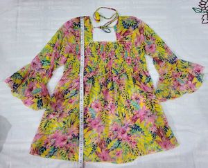 Vibrant Floral Smocked Top