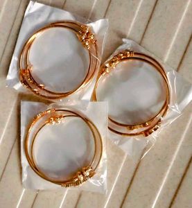 Pack Of 3 Gold Plated Partywear Women Bangles