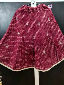 Maroon Embroidered Rajasthani Lehenga Set