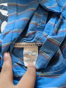 Blue Striped Hooded T-Shirt