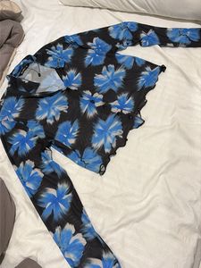 Floral Print Mesh Top