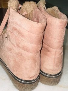 Pink Fur Lined Lace-Up Pinterest boots