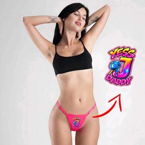 Vibrant Pink "Yess Daddy" Thong Panty