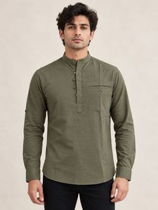 Men's Olive Green Kurta