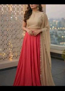 Pink &amp; Gold indo western Lehenga Choli Set 🌹