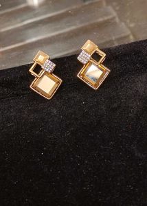 Geometric Gold Toned Earrings