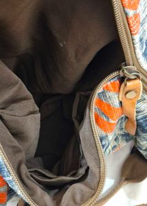 Unique Printed Hobo Bag with Leather Accents