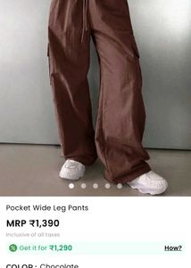 Brown Pocket Wide Leg Pants