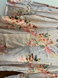 Elegant Floral Striped Dress