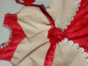 Red &amp; Cream long frock