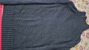 Charcoal colour Cable Knit V-Neck Sweater