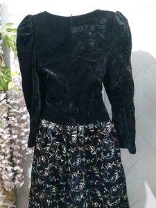 Beautiful Winter Velvet Dress Large Size