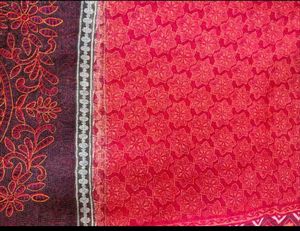 Red Floral embroidery Saree
