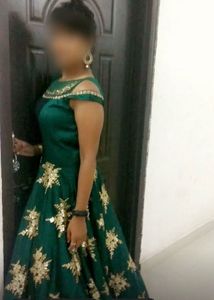 Reception wedding green gown