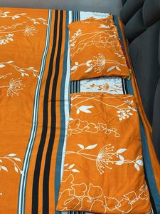 Vibrant Orange Floral Bedding Set