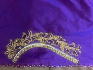 Purple Embroidered Blouse Fabric