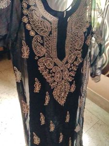 Elegant Black Chikankari Kurta