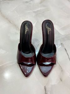 Glossy Wine Pointed Mules 🍒Size EUR 37