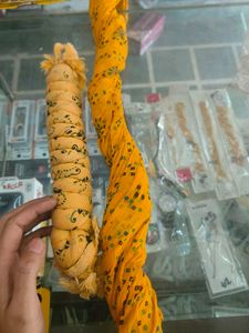 Yellow Printed Dupatta with Tassels pack of 1