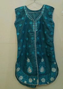Embellished Teal Kurta