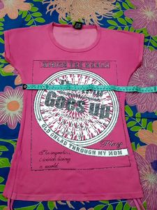 Dream Heart Pink Stylish Top For Girls, Size -S