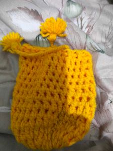 Yellow Crochet milk bottle cover