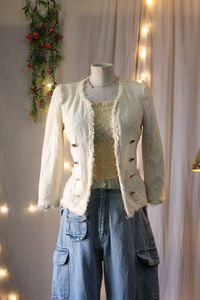 Zara Chic Textured Cropped Jacket