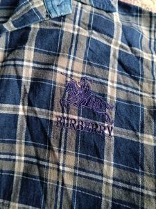 Blue Plaid Button-Up Shirt
