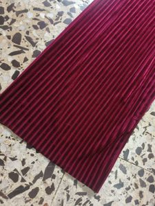Burgundy Velvet Striped Palazzo Pants