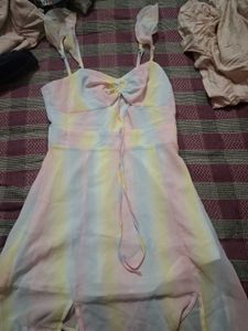 SHEIN Tie-Dye Halter Neck Dress