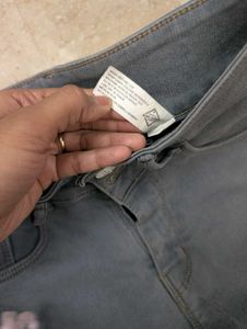 Gray Wide Leg Jeans