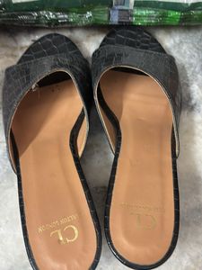 Stylish Black Croc Heels