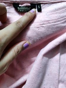 Women Peach-coloured Solid Round Neck T- Shirt