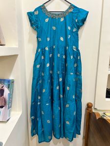 Ethnic Gown with Leaf Motif