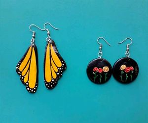 FREE Set with Monarch Butterfly Wing Earring