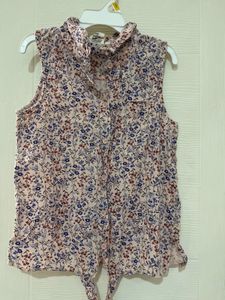 New Beautiful Sleeveless Shirt With Front Knot