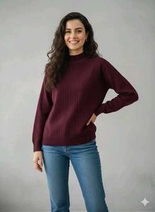 Burgundy Knit Turtleneck Sweater🎀🐥