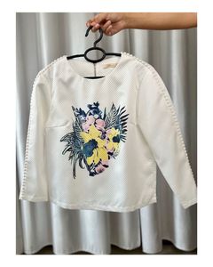 White Top with Floral Print