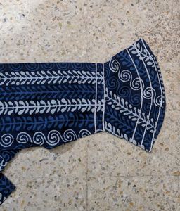 Blue &amp; White Block Print Kurta