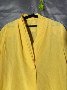 Chic Yellow Long Sleeve Blouse