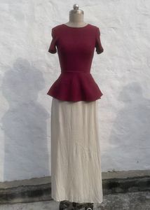Elegant Peplum Top & Skirt Set