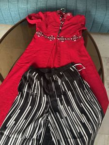 Elegant Red Embroidered Kurta