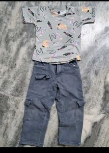 Combo Of Hudi,top And 2 Jins Set